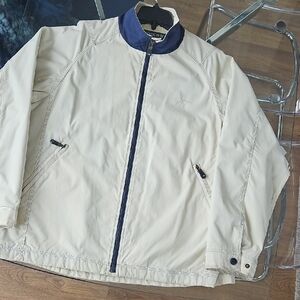Dockers Cream Lightweight Jacket with Navy Collar